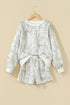 Woodland Camouflage Long Sleeve Top And Short Set