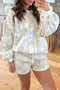 Woodland Camouflage Long Sleeve Top And Short Set