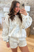 Woodland Camouflage Long Sleeve Top And Short Set