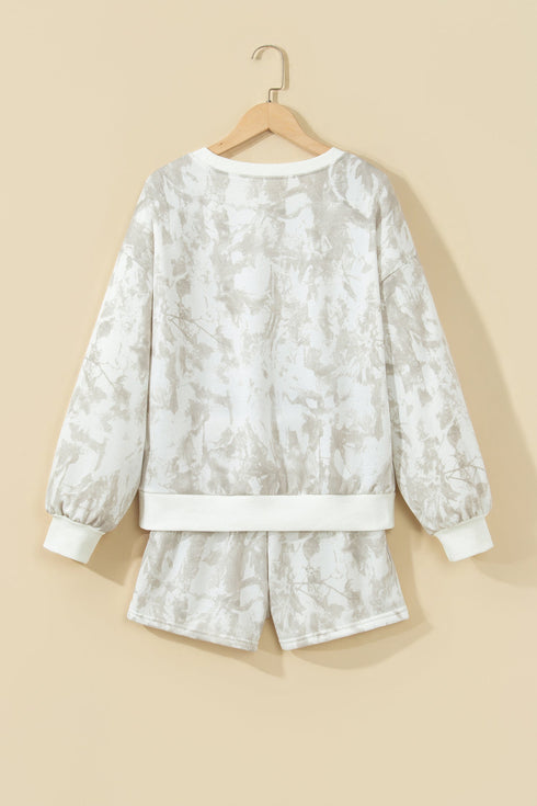 Woodland Camouflage Long Sleeve Top And Short Set