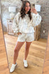 Woodland Camouflage Long Sleeve Top And Short Set