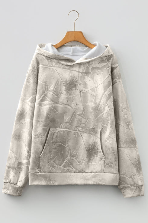 Woodland Camouflage Print Comfy Pullover Hoodie