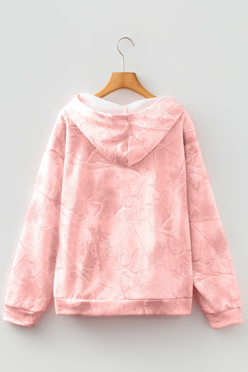 Woodland Camouflage Print Comfy Pullover Hoodie