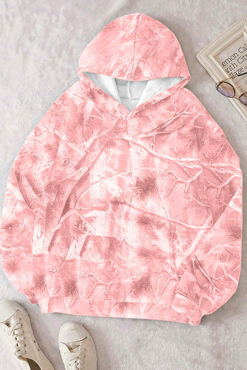 Woodland Camouflage Print Comfy Pullover Hoodie