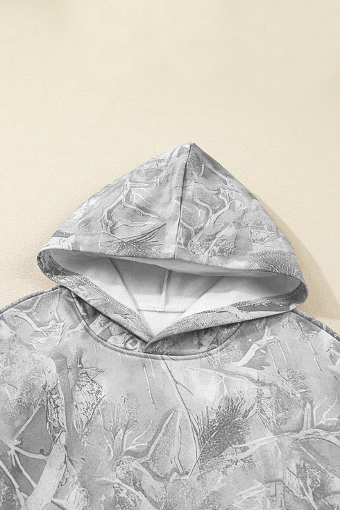 Woodland Camouflage Print Comfy Pullover Hoodie
