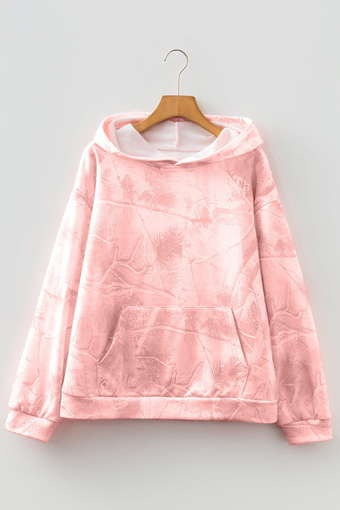 Woodland Camouflage Print Comfy Pullover Hoodie
