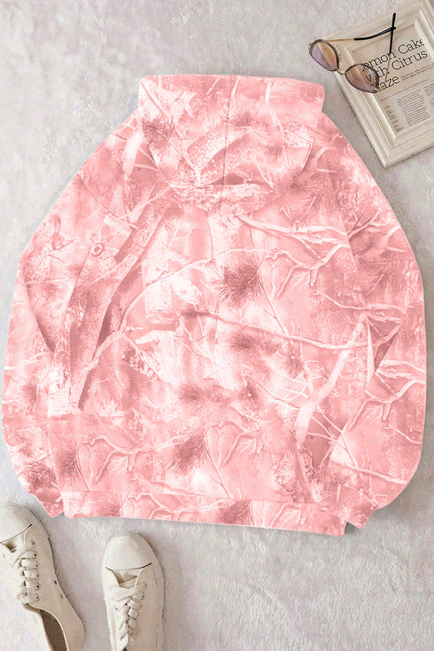 Woodland Camouflage Print Comfy Pullover Hoodie