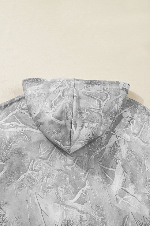 Woodland Camouflage Print Comfy Pullover Hoodie