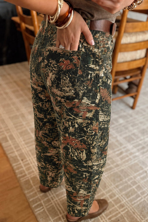 Woodland Camouflage Straight Leg Shift Denim Jeans