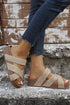 Woven Criss Cross Strap Hollowed Slip On Slippers