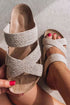 Woven Criss Cross Strap Hollowed Slip On Slippers