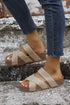 Woven Criss Cross Strap Hollowed Slip On Slippers
