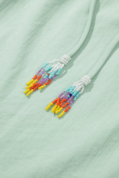 Woven Floral Embroidered Split Neck Puff Sleeve Blouse
