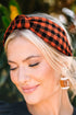 Woven Plaid Print Fabric Knot Detail Headband