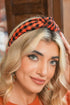 Woven Plaid Print Fabric Knot Detail Headband