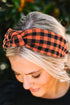 Woven Plaid Print Fabric Knot Detail Headband