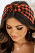 Woven Plaid Print Fabric Knot Detail Headband