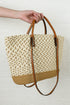 Woven Plaited Straw And Crochet Textured Shoulder Bag
