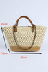 Woven Plaited Straw And Crochet Textured Shoulder Bag