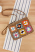 Woven Straw Crochet Floral Detail Shoulder Bag