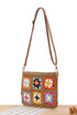 Woven Straw Crochet Floral Detail Shoulder Bag