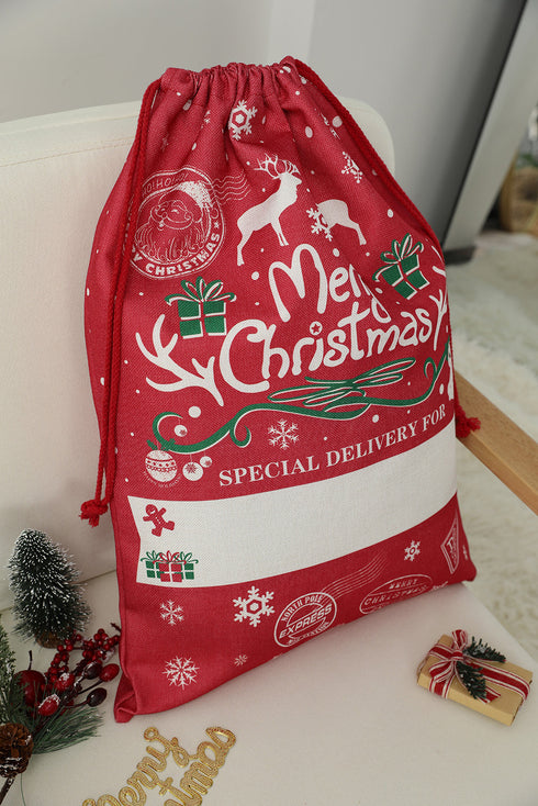 Woven Straw Drawstring Present Wrapping Storage Bag