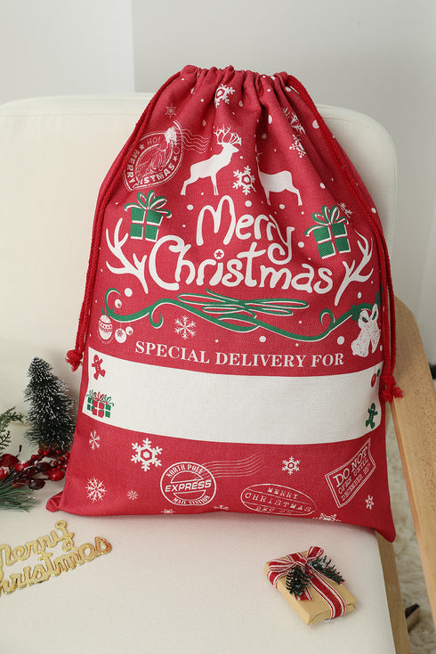 Woven Straw Drawstring Present Wrapping Storage Bag