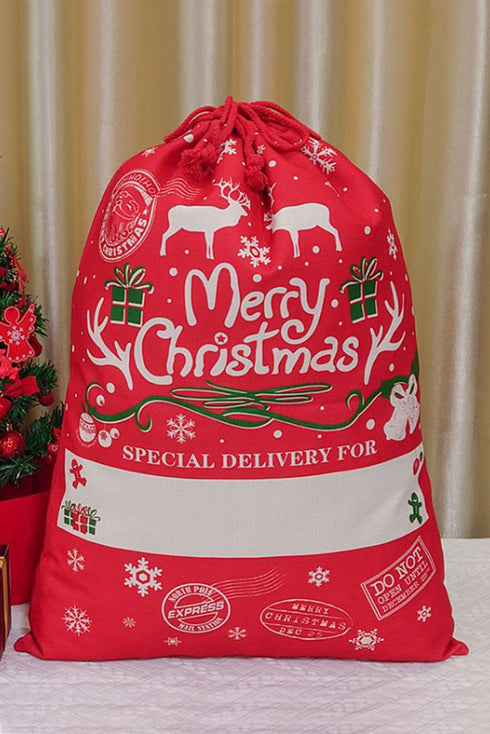 Woven Straw Drawstring Present Wrapping Storage Bag