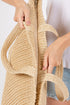 Woven Straw Textured Beach Tote Carryall Shoulder Bag