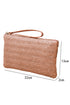 Woven Straw Zipper Closure Large Wristlet Wallet