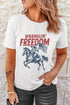 Wranglin Freedom Rodeo Graphic Patriotic Western Style Summer Tee Shirt