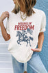 Wranglin Freedom Rodeo Graphic Patriotic Western Style Summer Tee Shirt