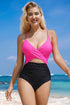 Wrap Front Cutout Ruched One Piece Swimsuit
