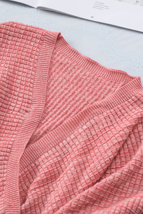 Wrap V Neck Waffle Sweater