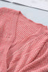 Wrap V Neck Waffle Sweater
