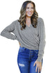 Wrap V Neck Waffle Sweater