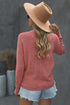 Wrap V Neck Waffle Sweater