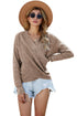Wrap V Neck Waffle Sweater
