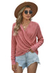 Wrap V Neck Waffle Sweater
