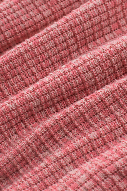 Wrap V Neck Waffle Sweater