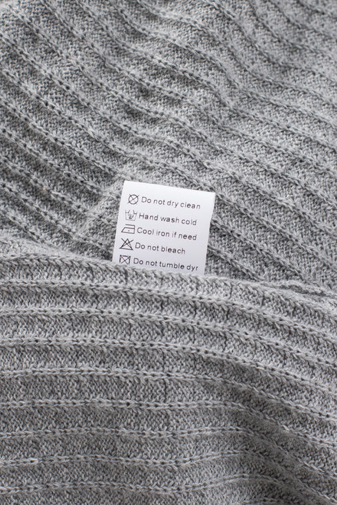 Wrap V Neck Waffle Sweater