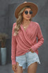 Wrap V Neck Waffle Sweater