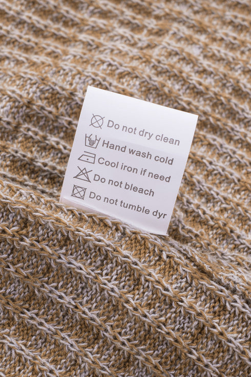 Wrap V Neck Waffle Sweater