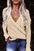 Wrap V Neck Waffle Sweater