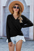 Wrap V Neck Waffle Sweater