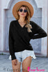 Wrap V Neck Waffle Sweater