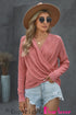 Wrap V Neck Waffle Sweater