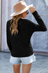 Wrap V Neck Waffle Sweater