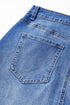 Wrapped Crossed Waist Solid Denim Mini Skirt