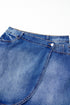 Wrapped Crossed Waist Solid Denim Mini Skirt